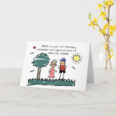 ソン45誕生日スユーモアのあるチックフィギュア カード (黄色い花)