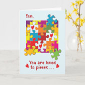 ソン·バレンタイン·パズル·ラブ·トゥ·ピース カード (黄色い花)