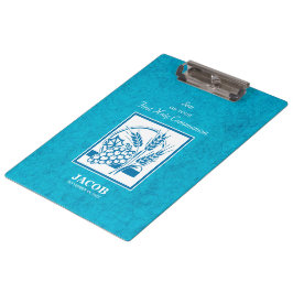 ソン、ファーストコミューン、小麦、ぶどうブルー クリップボード