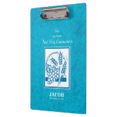 ソン、ファーストコミューン、小麦、ぶどうブルー クリップボード (左)