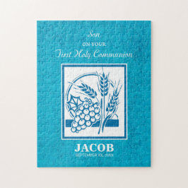 ソン、ファーストコミューン、小麦、ぶどうブルー ジグソーパズル