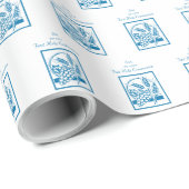 ソン、ファーストコミューン、小麦、ぶどうブルー ラッピングペーパー (ロールコーナー)