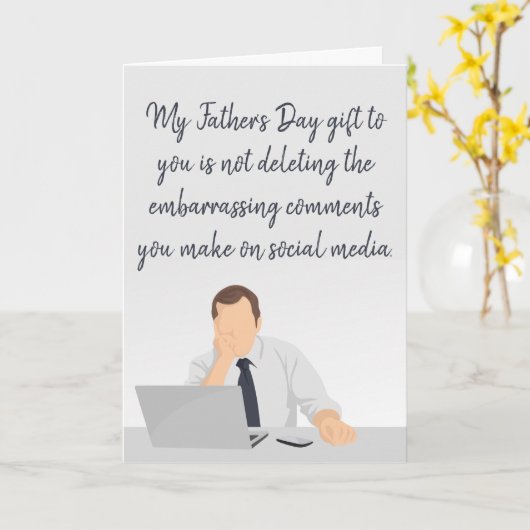 ソーおもしろいシャルメディアへの父の日の贈り物 カード (黄色い花)