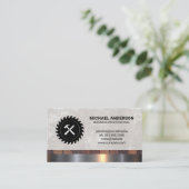 ソーとハンマーのロゴ 名刺 (スタンド正面)