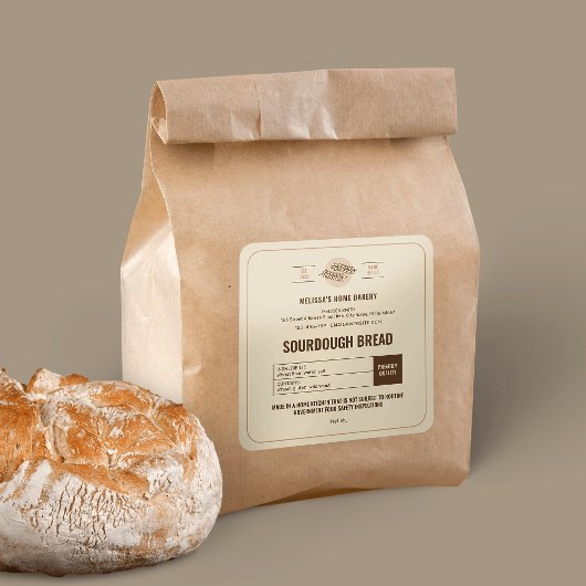 ソーウードパンベーカリーモダンコテージ法ラベル スクエアシール