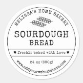 ソーウードパン素朴ヴィンテージシンプルベーカリーラベル ラウンドシール (正面)