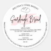 ソーウードブレッドモダンピンクコテージ法ラベル ラウンドシール (正面)