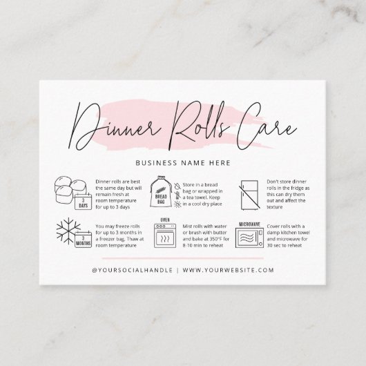 ソーウ転がド気にディナーカードピンク水色 名刺 (正面)