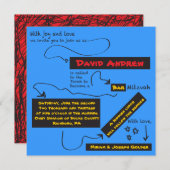 ソーエブリーカジュアルバーバルミツワー招待状 招待状 (正面/裏面)