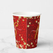 ソーエレガントレッドグリッタースウィート16紙カップ 紙コップ (右)