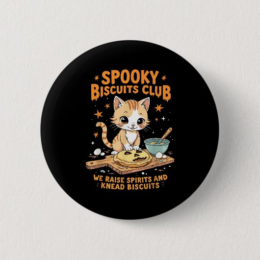 ソーキー ビスケット クラブ 猫 楽しい ハロウィン お菓子作り 缶バッジ (正面)