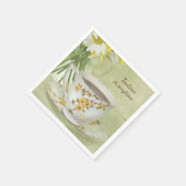 ソーサーのヴィンテージティーカップ スタンダードカクテルナプキン (角)