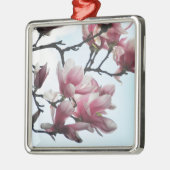 ソーサーマグノリアチューリップツリーフラワーフォト メタルオーナメント (左)