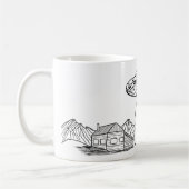 ソーサー飛んでいるエイリアンとウホス コーヒーマグカップ (左)