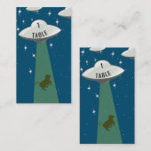 ソーサー飛んでいるエイリアン牛誘拐プレイス プレイスカード (正面/裏面)