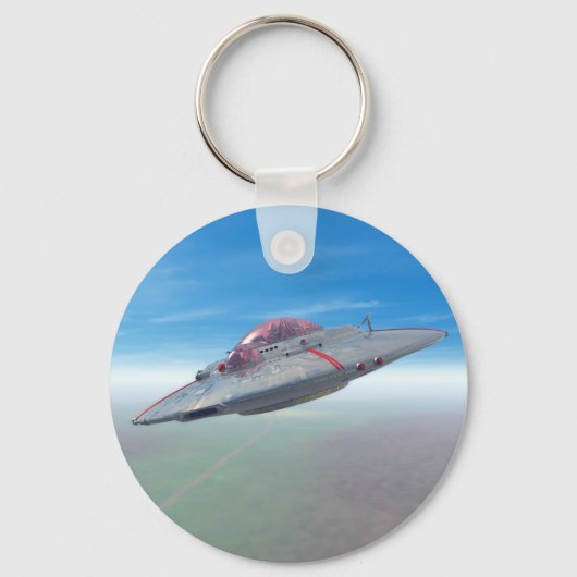 ソーサー飛んでいるキーチェーン キーホルダー (正面)