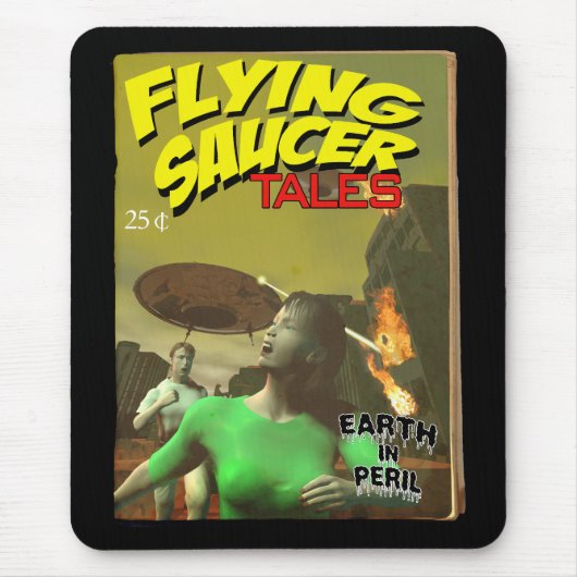 ソーサー飛んでいるテイルズフェイクパルプカバーマウスパッド マウスパッド (正面)