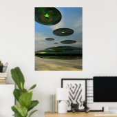 ソーサー飛んでいるフリートポスター ポスター (ホームオフィス)