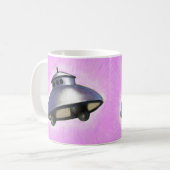 ソーサー飛んでいる コーヒーマグカップ (正面左)