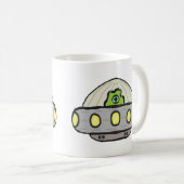 ソーサー飛んでいる コーヒーマグカップ (正面右)