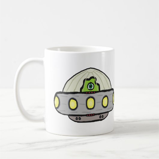 ソーサー飛んでいる コーヒーマグカップ (左)