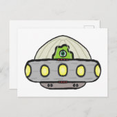 ソーサー飛んでいる ポストカード (正面/裏面)