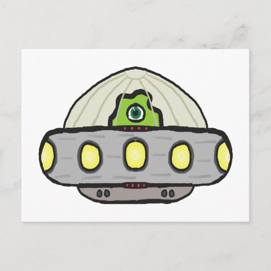 ソーサー飛んでいる ポストカード (正面)