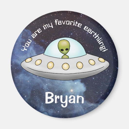 ソーサ飛んでいるーエイリアンUFO宇宙銀河系 マグネット (正面)