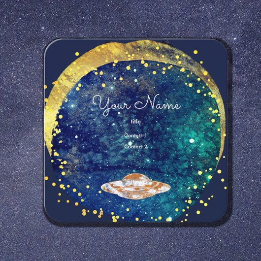 ソーサ飛んでいるー芸術的銀河系 スクエア名刺