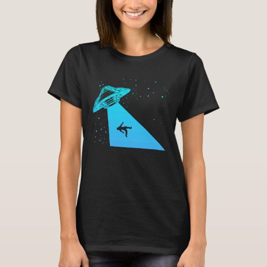 ソーサ飛んでいるーUFO宇宙飛行士はエイリアン12 Tシャツ (正面)