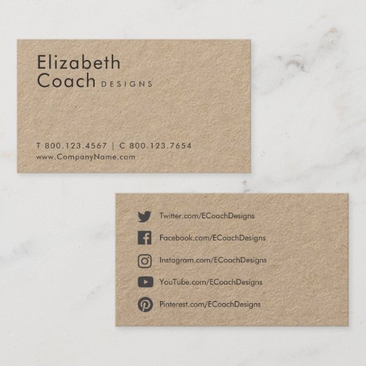 ソーシャシンプルルメディアとの自然プロフェッショナル 名刺 (正面/裏面)