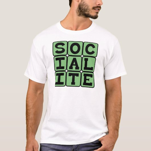ソーシャライト、パーティー好き Tシャツ (正面)