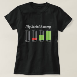 ソーシャルおもしろいバッテリ寿命レディースTシャツ Tシャツ