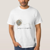 ソーシャルにぎこちないペンギンのアマチュアらくがきアート Tシャツ (正面)