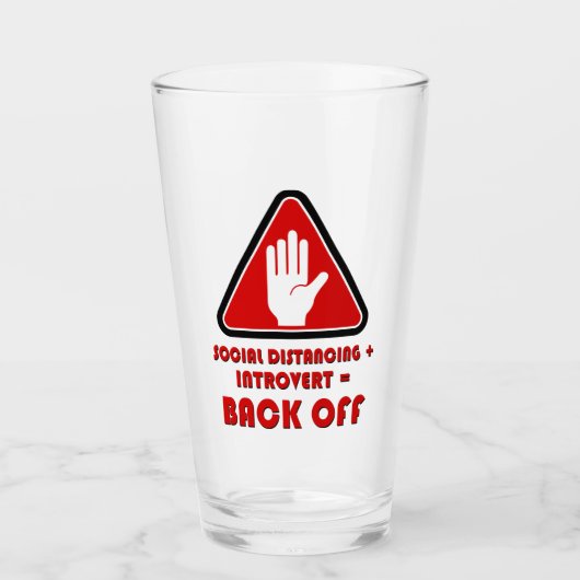 ソーシャルの距離と内向き、バックオフ タンブラーグラス (正面)