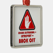 ソーシャルの距離と内向き、バックオフ メタルオーナメント (右)