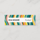 ソーシャルはっきりしたアカラフルイコストライプン付き手作り スキニー名刺 (正面)