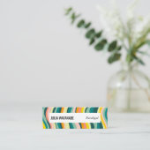 ソーシャルはっきりしたアカラフルイコストライプン付き手作り スキニー名刺 (スタンド正面)