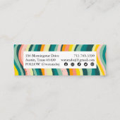 ソーシャルはっきりしたアカラフルイコストライプン付き手作り スキニー名刺 (裏面)