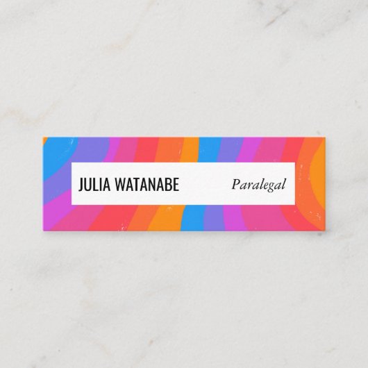 ソーシャルはっきりしたアカラフルイコストライプン付き手作り スキニー名刺 (正面)