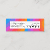 ソーシャルはっきりしたアカラフルイコストライプン付き手作り スキニー名刺 (裏面)