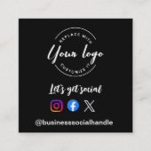 ソーシャルアイコンを取得するソーシャルハンドルを接続 スクエア名刺 (正面)