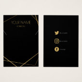 ソーシャルアイコン付きの幾何学的ネックレスディスプレイカード (正面&裏面)