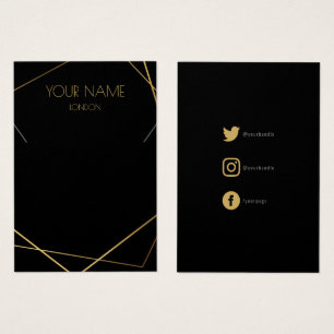 ソーシャルアイコン付きの幾何学的ネックレスディスプレイカード