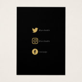 ソーシャルアイコン付きの幾何学的ネックレスディスプレイカード (裏面)