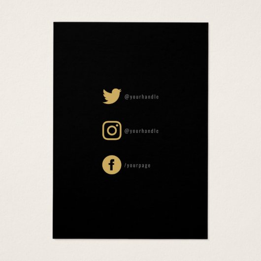 ソーシャルアイコン付きの幾何学的ネックレスディスプレイカード (裏面)