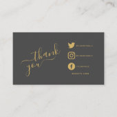 ソーシャルアイコンQRコードグレー/金ゴールド感謝していユーディスカウント エンクロージャーカード (正面)