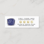 ソーシャルインフルエンサーNavy Blue & 絵を描金ゴールドストローク スキニー名刺 (裏面)