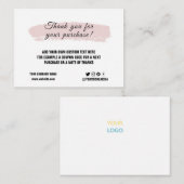 ソーシャルカスタムメディアのロゴエレガントサンキューカード ノートカード (正面/裏面)