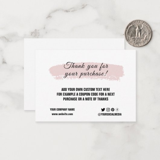 ソーシャルカスタムメディアのロゴエレガントサンキューカード ノートカード (正面/裏面インサイチュ)